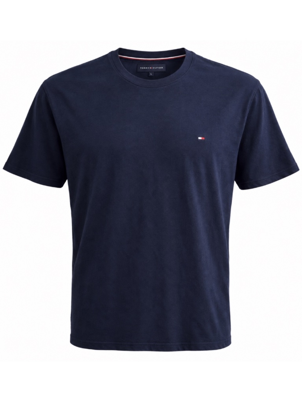 TH Tommy Hilfiger Mens Crew Neck Navy Blue T-SHIRT Tee Shirt Large L $39.50